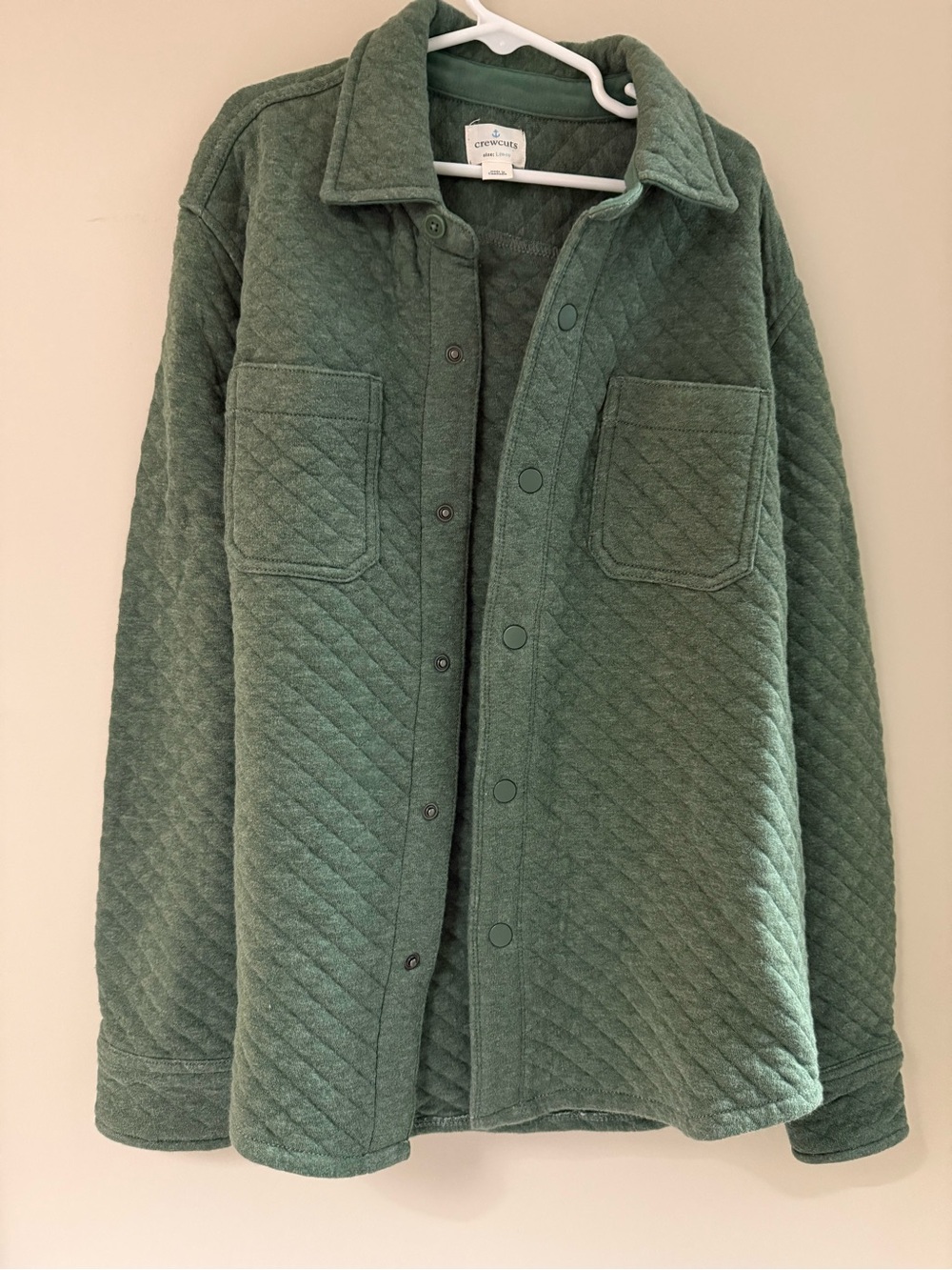 CrewCuts Quilted Overshirt Jacket - Green size large